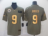 Nike Saints 9 Drew Brees 2019 Olive Gold Salute To Service Limited Jersey,baseball caps,new era cap wholesale,wholesale hats